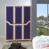 tamsios spintos - Spinta Kalune Design Wardrobe 863 (VI), 135 cm, ąžuolo spalvos/tamsiai mėlyna - 5 nuotrauka