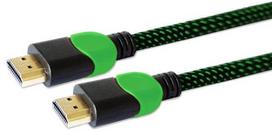 c13 power kabelis - Savio Standart HDMI Cable 1.8m Black/Green - 1 nuotrauka