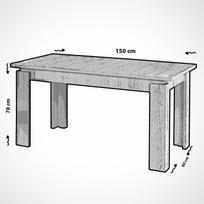 stalas pietu - Kalune Design Pietų stalas Huqqa - Light Oak - 6 nuotrauka