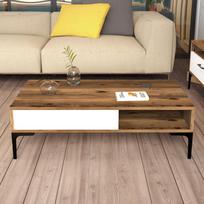graikiniai riesutai - Kalune Design Kavos stalelis Stambulas - riešutmedžio, baltos spalvos - 4 nuotrauka
