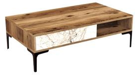 graikiniai riesutai - Kalune Design Kavos stalelis Stambulas - riešutmedžio, balto marmuro - 1 nuotrauka