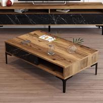 graikiniai riesutai - Kalune Design Kavos stalelis Stambulas - riešutmedžio, juodas marmuras - 3 nuotrauka