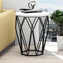 46 57 - Kalune Design Šoninis stalas Sofya - Baltas - 3 nuotrauka