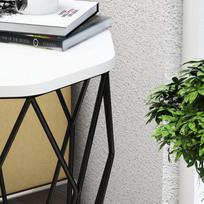 46 57 - Kalune Design Šoninis stalas Sofya - Baltas - 5 nuotrauka