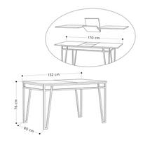isskleidziamas kavos staliukas - Kalune Design Pietų stalas Pal - Anthracite - 5 nuotrauka