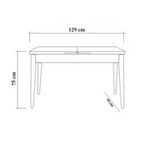 isskleidziamas kavos staliukas - Kalune Design Pietų stalas Vina - Baltas - 9 nuotrauka