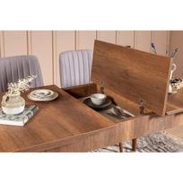 isskleidziamas kavos staliukas - Kalune Design Pietų stalas Vina - Walnut - 7 nuotrauka