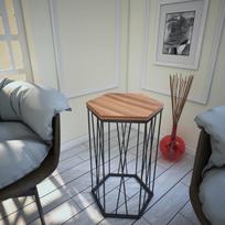 graikiniai riesutai - Kalune Design Šoninis stalas Cetrus - Walnut - 3 nuotrauka