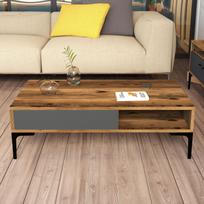 graikiniai riesutai - Kalune Design Kavos stalelis Stambulas - Walnut, antracitas - 2 nuotrauka