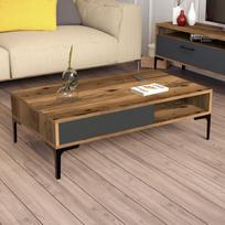 graikiniai riesutai - Kalune Design Kavos stalelis Stambulas - Walnut, antracitas - 3 nuotrauka