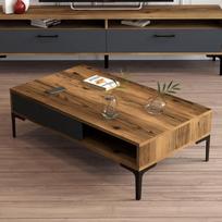 graikiniai riesutai - Kalune Design Kavos stalelis Stambulas - Walnut, antracitas - 4 nuotrauka