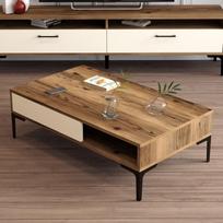 grietinele kavai - Kalune Design Kavos stalelis Stambulas - riešutmedžio, grietinėlės - 3 nuotrauka