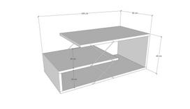 kavos stalas staliukas 50 cm - Kalune Design Kavos stalelis Cayenne - Baltas - 3 nuotrauka