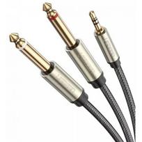 Ugreen AV126 Cable 3.5mm TRS to 2x 6.35mm TS 1m Grey