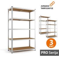stelazai - Sandėliavimo lentynos stelažai 180x90x40 PRO (3 vnt) - 1 nuotrauka