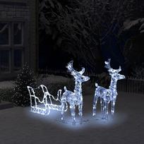 Kalėdų dekoracija elniai ir rogės, akrilas, 240 led lempučių