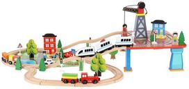 medine trasa - Kruzzel Wooden Train XL14069, 800 mm - 3 nuotrauka