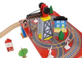 medine trasa - Kruzzel Wooden Train XL14069, 800 mm - 8 nuotrauka