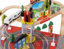 medine trasa - Kruzzel Wooden Train XL14069, 800 mm - 11 nuotrauka