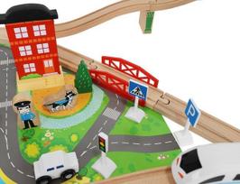 medine trasa - Kruzzel Wooden Train XL14069, 800 mm - 12 nuotrauka