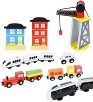 medine trasa - Kruzzel Wooden Train XL14069, 800 mm - 14 nuotrauka