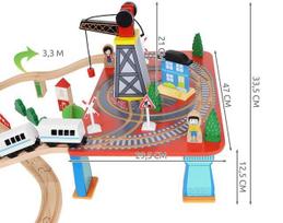 medine trasa - Kruzzel Wooden Train XL14069, 800 mm - 15 nuotrauka