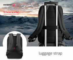 laptopo krepsiai - Swissten Backpack 15.6" juoda - 3 nuotrauka