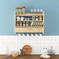 pakabinamos virtuves lentynos - Kalune Design Knott 935CMN1305, ruda, 150 mm x 850 mm x 650 mm - 3 nuotrauka