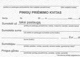pinigu priemimo kvitas - Pinigų priėmimo kvitai Taksi A7 50vnt. - 2 nuotrauka