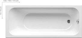 vonia 160x70 - Ravak Chrome Slim C731300000, 1600 mm x 700 mm x 435 mm, stačiakampis - 2 nuotrauka