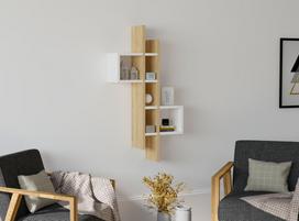 Kalune Design Sienos lentyna EMSE - safyro ąžuolas, baltas