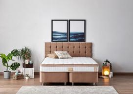 kalune design love - Kalune Design Dvigubas čiužinys, bazė ir galvos Latte - šviesiai ruda (160 x 200) - 2 nuotrauka