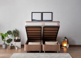 kalune design love - Kalune Design Dvigubas čiužinys, bazė ir galvos Latte - šviesiai ruda (180 x 200) - 4 nuotrauka