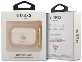 ausiniu deklas - Guess GUAPUCG4GD 4G Glitter case for Airpods Pro Gold - 3 nuotrauka