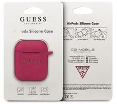 ausiniu deklas - Guess "Silicone airPoids Protective Case" Fuchsia Pink - 2 nuotrauka