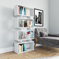 balta knygu lentyna - Kalune Design Knygų lentynos Langdon - Baltas - 3 nuotrauka