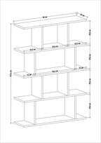 knygos home - Kalune Design Knygų lentynos Harmon - Anthracite, Baltas - 4 nuotrauka