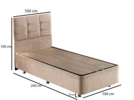 kalune design love - Kalune Design Vienvietis lova Base & HeadBoard POLO - šviesiai rudos (100 x 200) - 7 nuotrauka