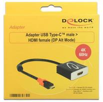 hdmi laidas 2m - Delock Adapter USB / HDMI Black 0.2m - 2 nuotrauka