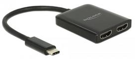 Delock Adapter USB-C / HDMI x2 Black