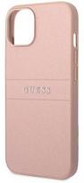 Guess Glitter Flakes Script Metal Logo, Apple iPhone 14 Plus, rožinė