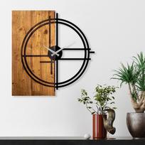 stalinis laikrodis - Sieninis kvarcinis laikrodis Wallity Wooden Clock 38, juoda/riešuto - 2 nuotrauka
