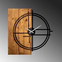 stalinis laikrodis - Sieninis kvarcinis laikrodis Wallity Wooden Clock 38, juoda/riešuto - 5 nuotrauka