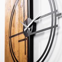 stalinis laikrodis - Sieninis kvarcinis laikrodis Wallity Wooden Clock 38, juoda/riešuto - 6 nuotrauka