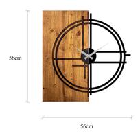 stalinis laikrodis - Sieninis kvarcinis laikrodis Wallity Wooden Clock 38, juoda/riešuto - 7 nuotrauka