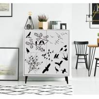 balta juoda komoda - Kalune Design Daugiafunkcinė kabinetas Manyas - 5 nuotrauka