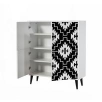 balta juoda komoda - Kalune Design Daugiafunkcinė kabinetas Swan - 2 nuotrauka