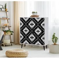 balta juoda komoda - Kalune Design Daugiafunkcinė kabinetas Swan - 4 nuotrauka