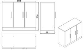 komoda riesutas - Kalune Design Daugiafunkcinė kabinetas Vario E - baroko, antracitas - 2 nuotrauka