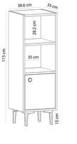 kalune design komoda - Kalune Design Daugiafunkcinė kabinetas Alone - Sapphire Oak, Baltas - 5 nuotrauka